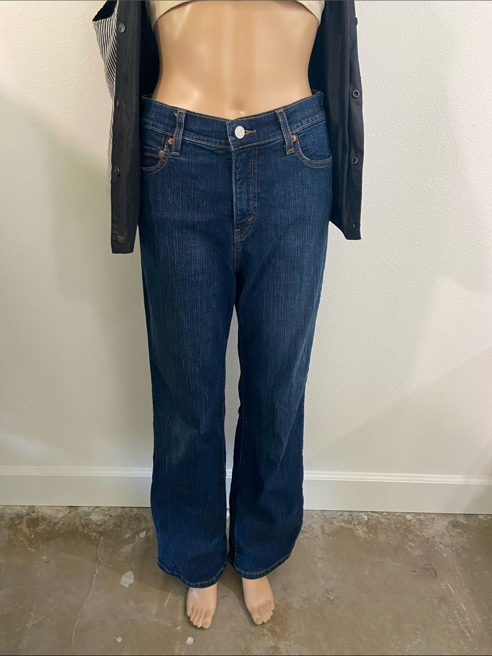 Levi's 512 Dark Blue Straight-Leg Jeans Sz 8m